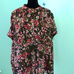 APT 9 FLORAL BUTTON DOWN TOP SZ 3XL